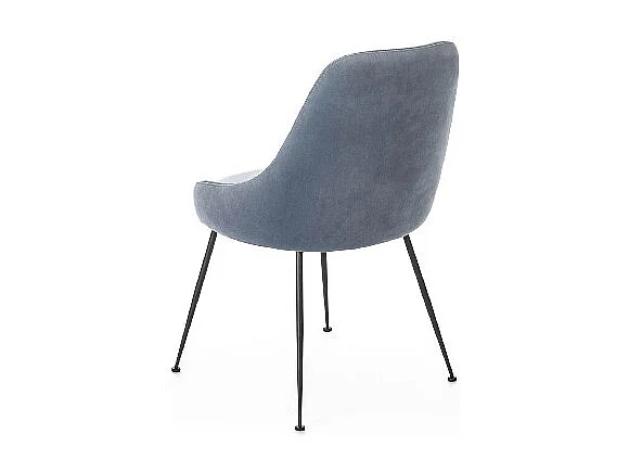 Nandy - Silla de microfibra efecto terciopelo negro 1 ud