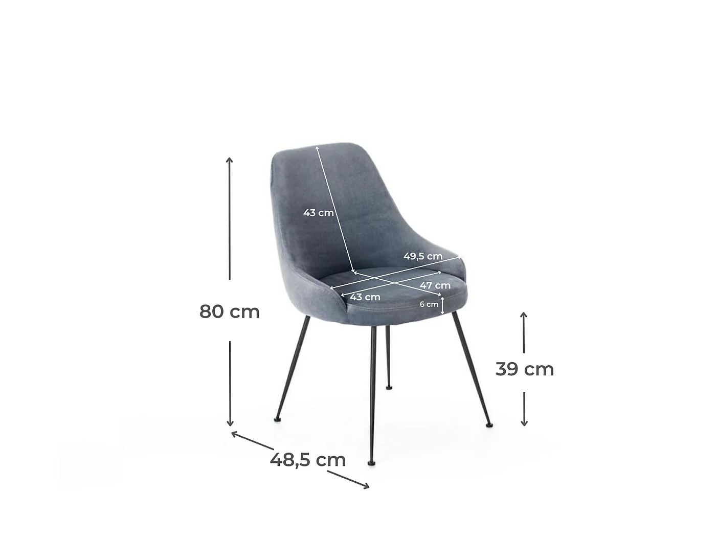 Chaise Moderne - Nandy - Bleu