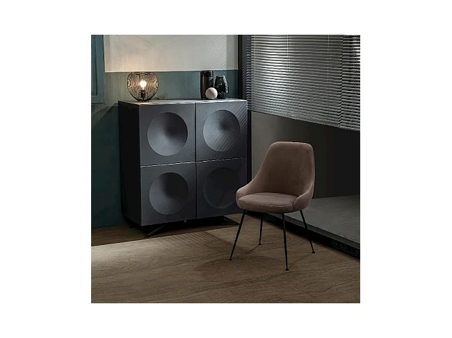 Nandy – Stuhl aus roter Mikrofaser mit Samteffekt, 1 Stk