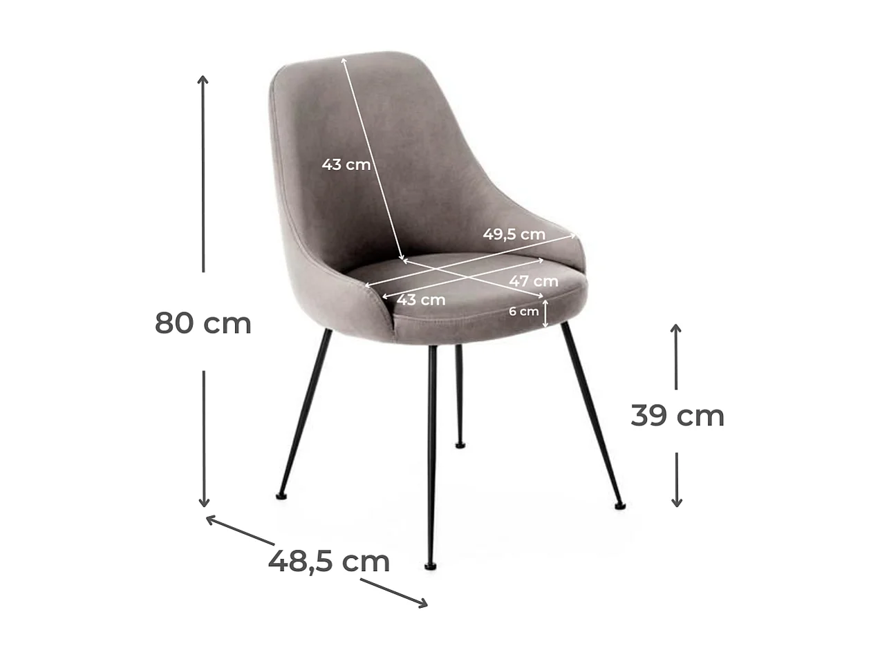 Chaise Moderne - Nandy - Marron