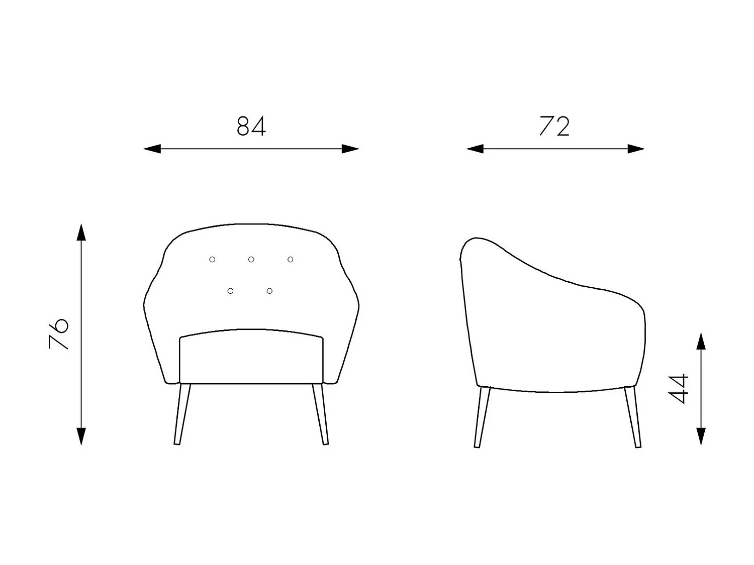 Elena - Poltrona em tecido marrom