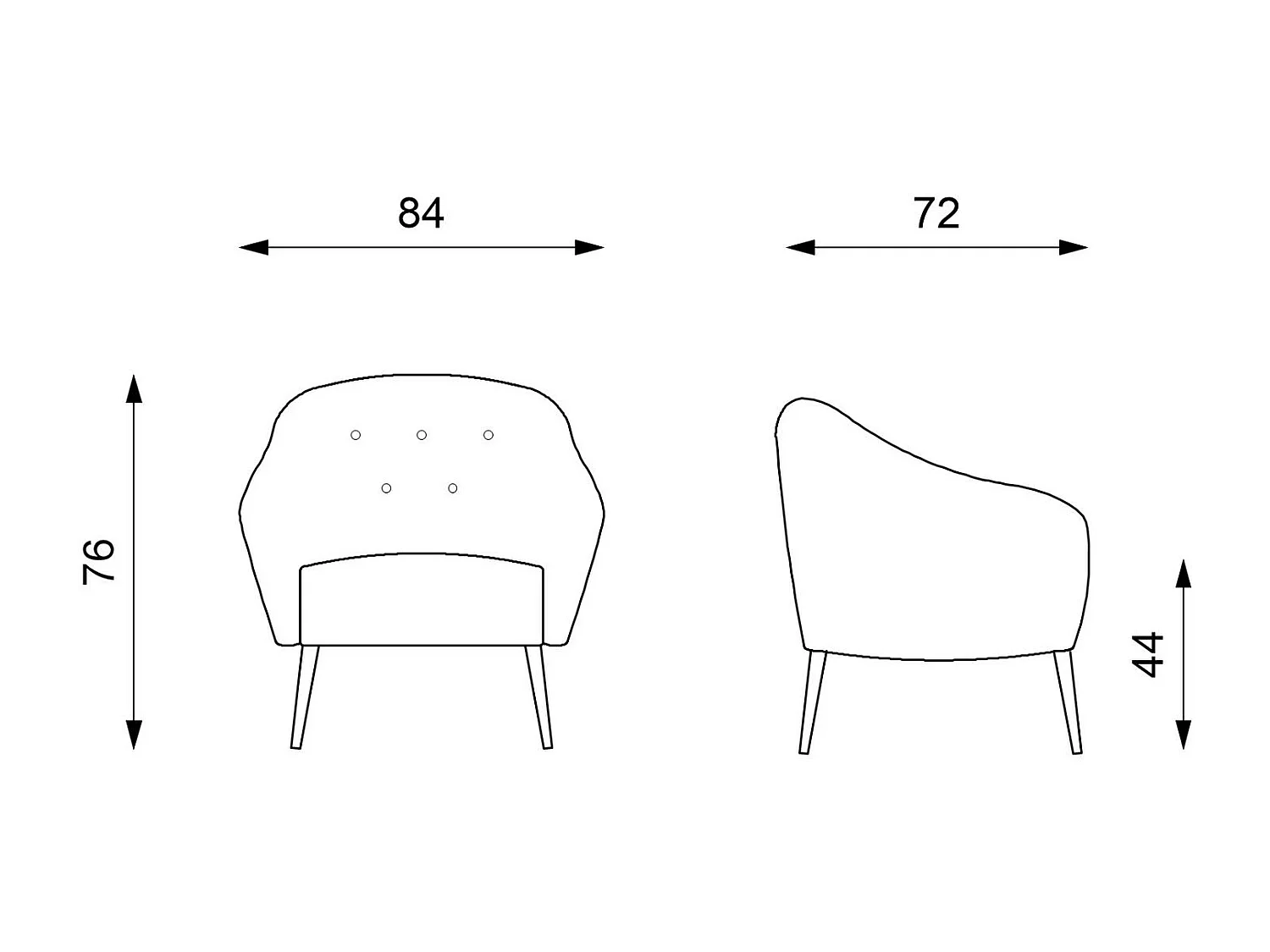 Elena - Poltrona em tecido marrom
