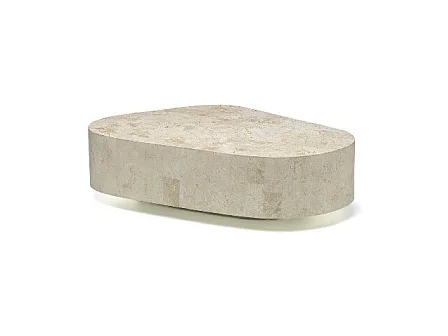 Trapezio - Tavolino (100 x 52 x 28h) in Pietra fossile beige