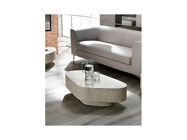 Trapezio - Salontafel (100 x 52 x 28 uur) in beige fossiele steen