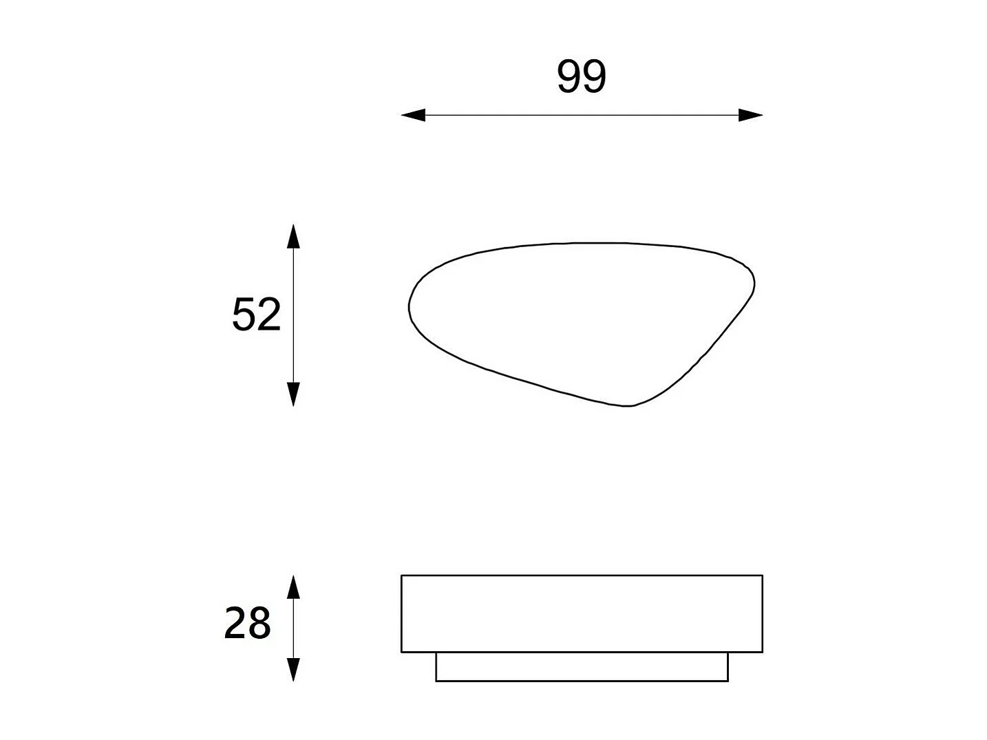 Table basse Moderne - Trapezio - Beige