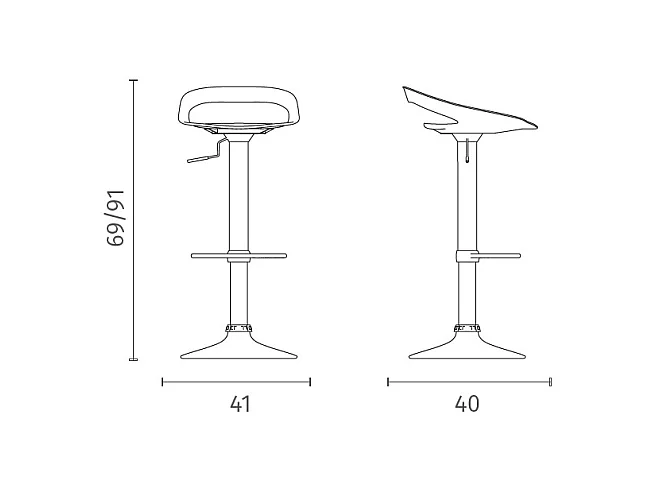 Taburete Glen de polipropileno blanco (juego de 2)