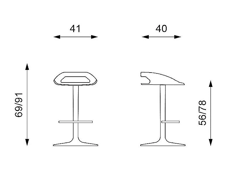 Tabouret Moderne - Glen - Blanc, Gris