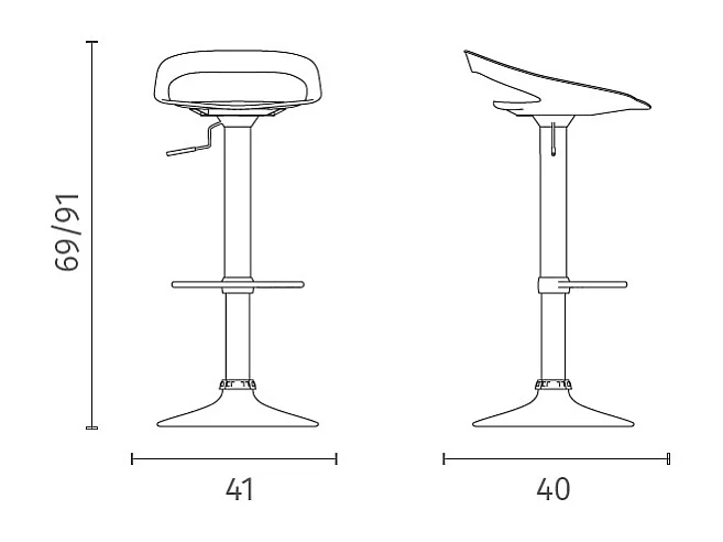 Glen - Hocker aus weißem Polypropylen - 2er-Set