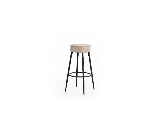 Set de 2 tabourets Greg - Beige, noir