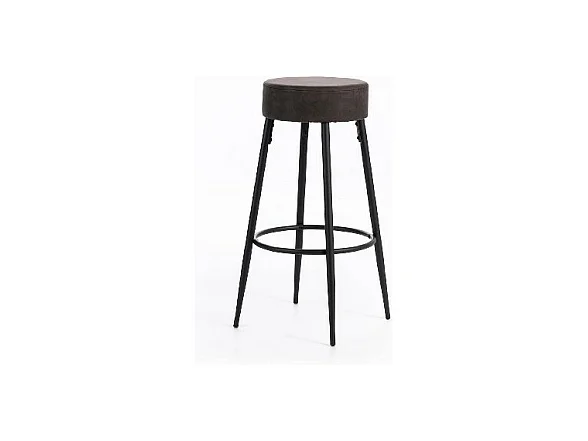 Set de 2 tabourets Greg - Gris, Noir