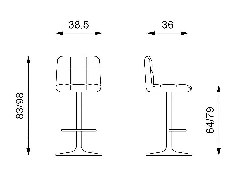 Kurt - Banqueta de couro ecológico branco - Conjunto de 2 peças