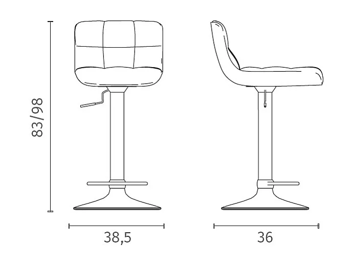 Kurt - Witte eco-leren kruk - Set van 2 stuks