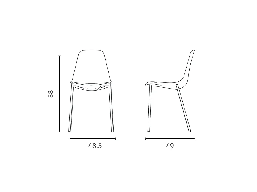 Frida - Black Polypropylene Chair 4 pcs