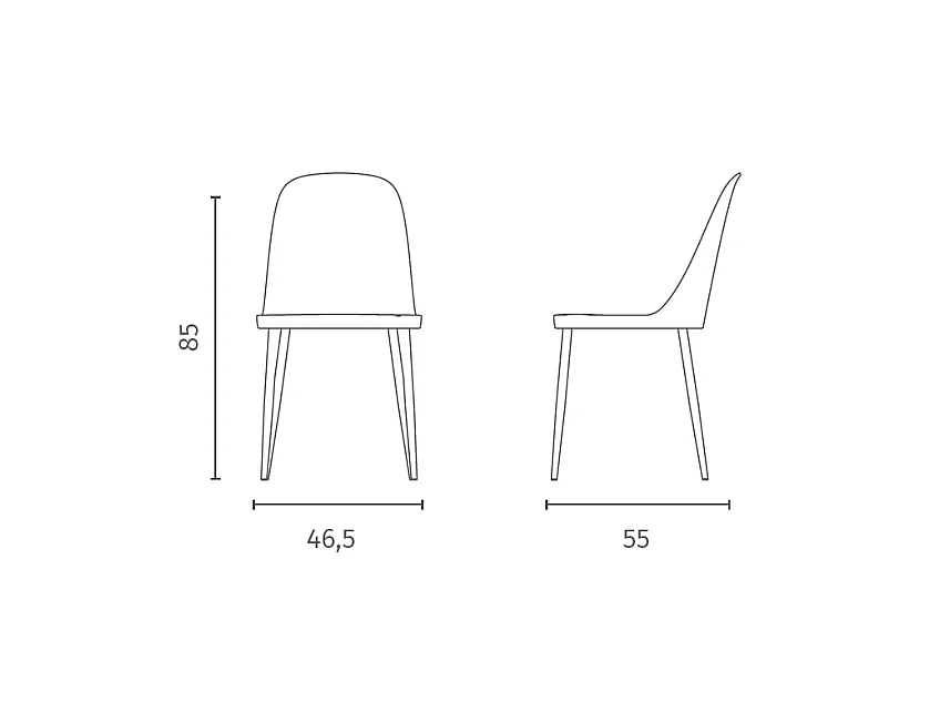 Lot de 4 chaises Tamara - Orange