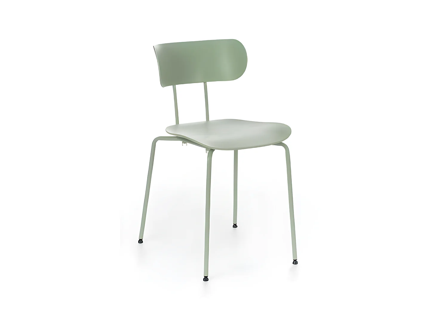 Stuhl aus Polypropylen mit grünem Sitz 4-tlg