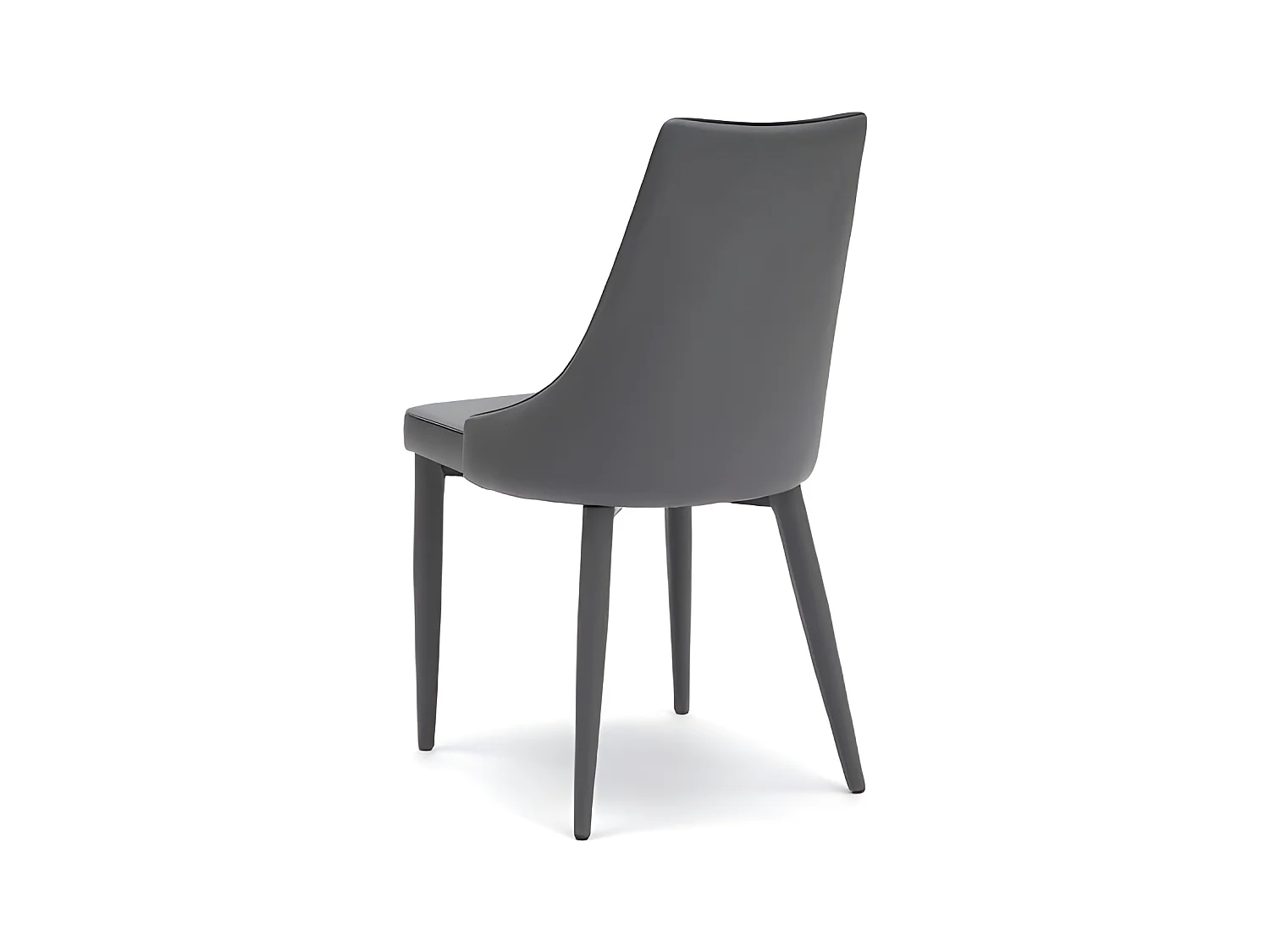 Myriam - Dunkelgrauer Öko-Lederstuhl 2-tlg