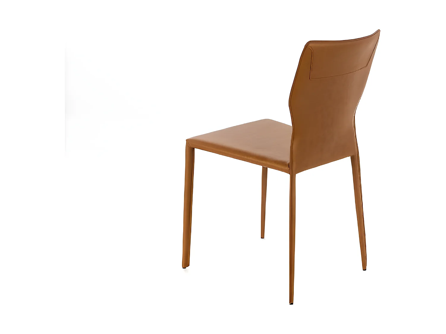 Kim - Oranje eco-lederen stoel 2 st