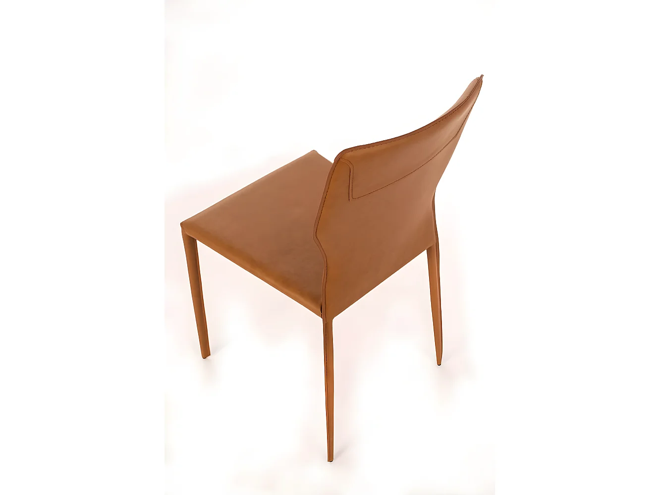 Kim - Oranje eco-lederen stoel 2 st