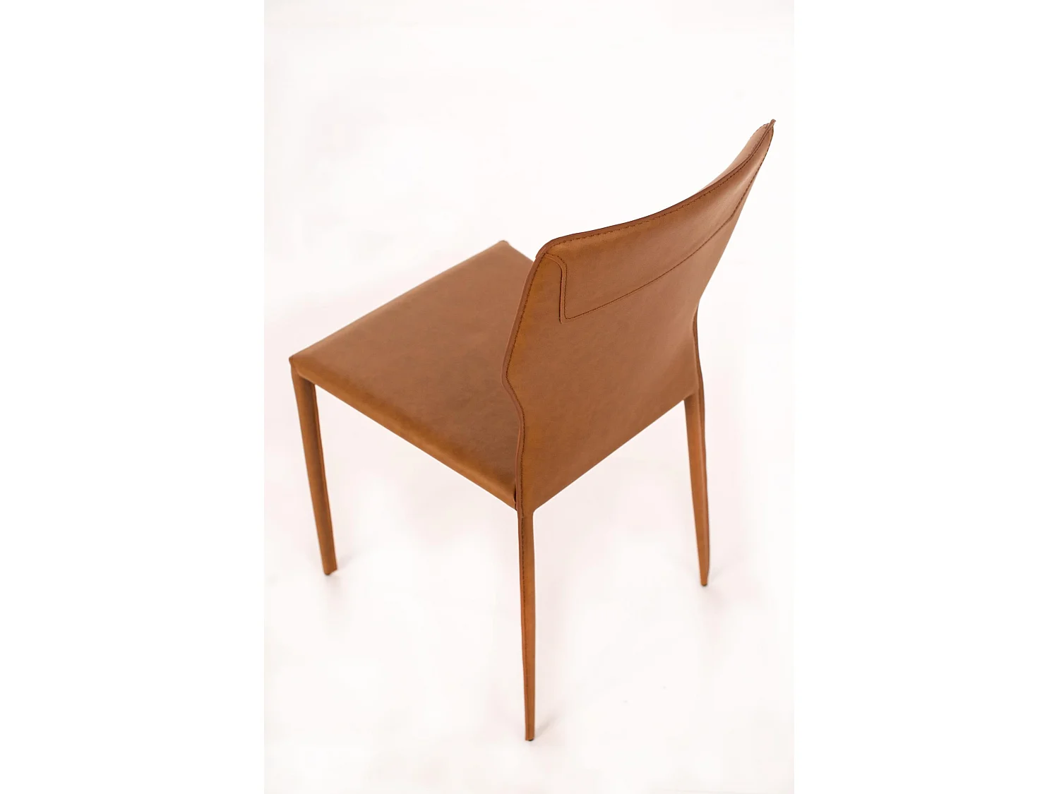 Kim - Oranje eco-lederen stoel 2 st