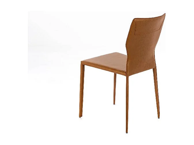 Kim - Oranje eco-lederen stoel 2 st