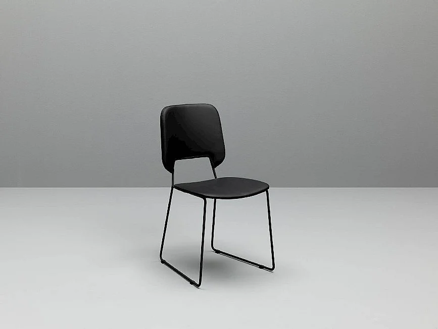 Guapa - Sedia in ecopelle nera 2 pz