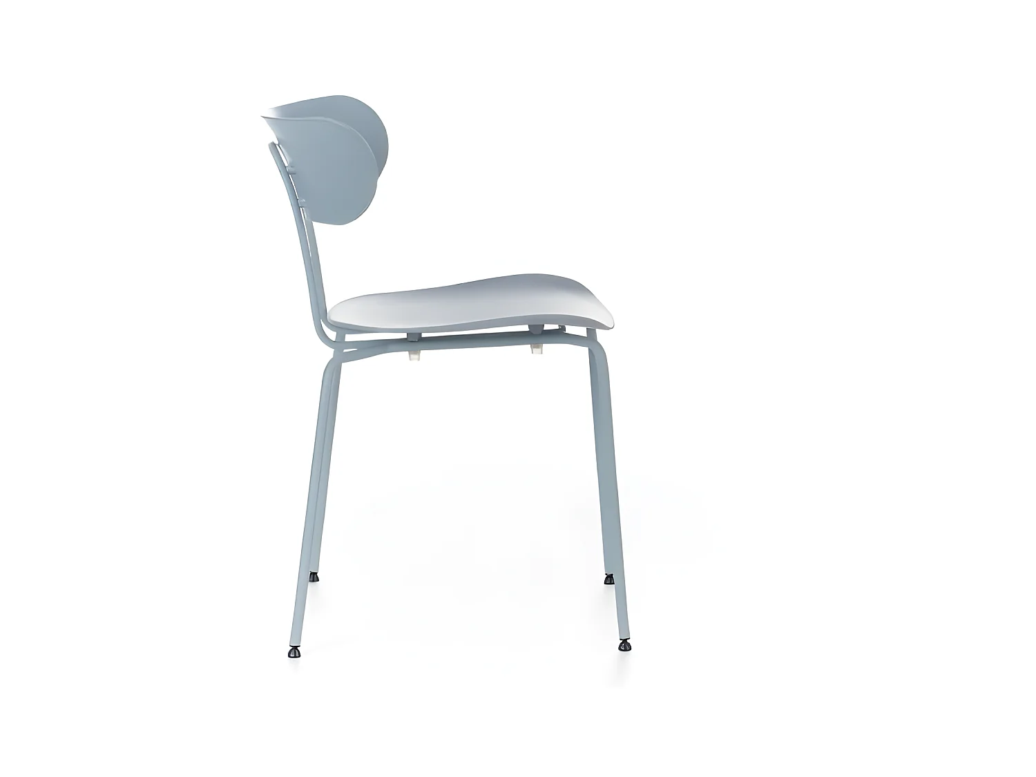 Silla de polipropileno con asiento azul 4 piezas