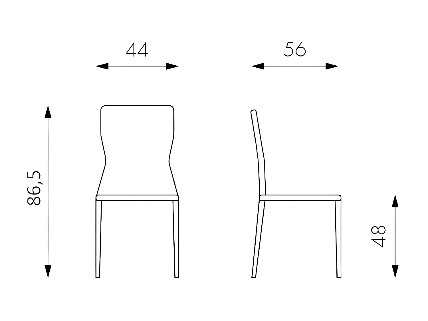 Kim - Witte eco-lederen stoel 2 st