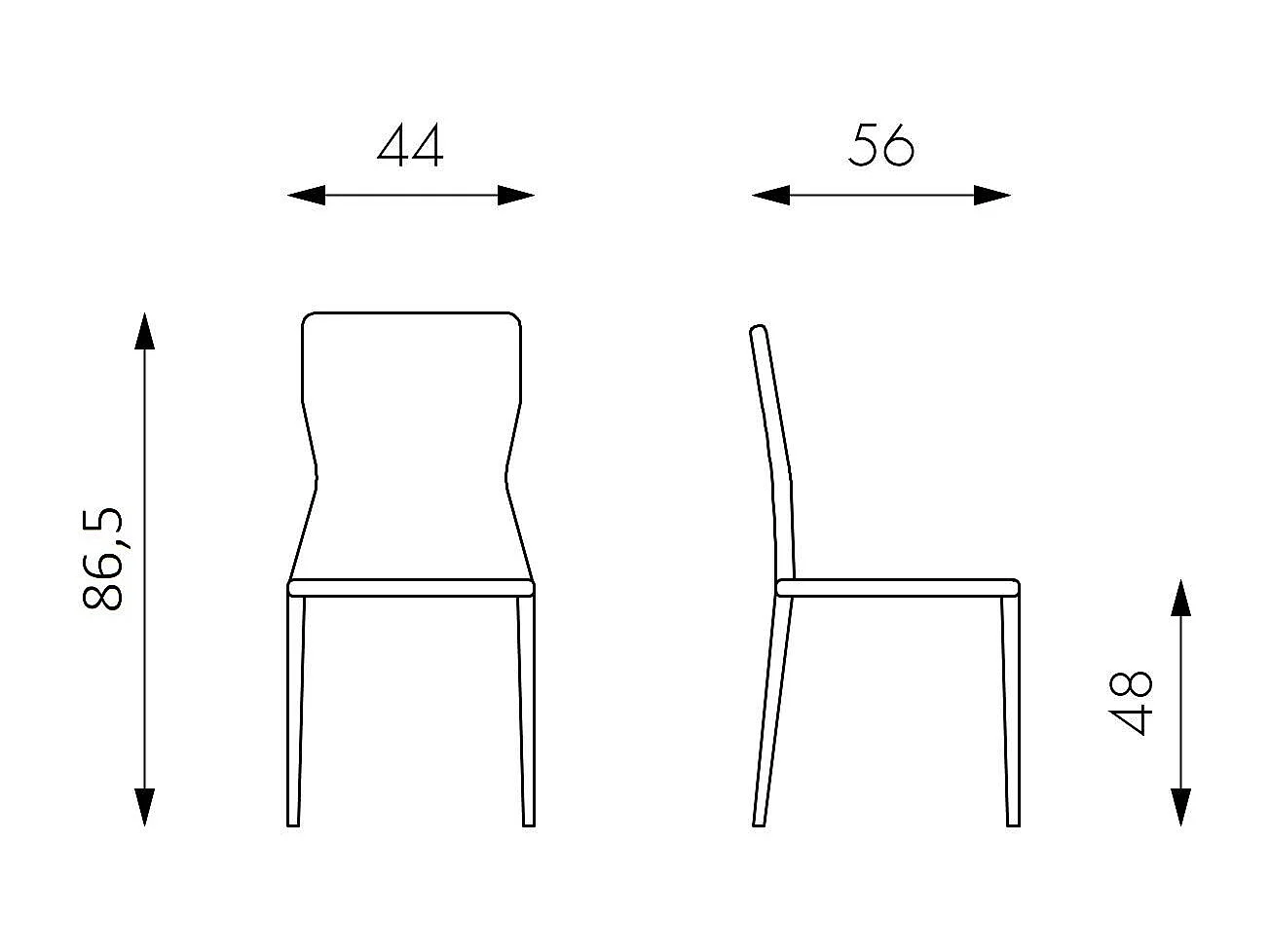 Kim - Silla de piel sintética gris oscuro (2 piezas)