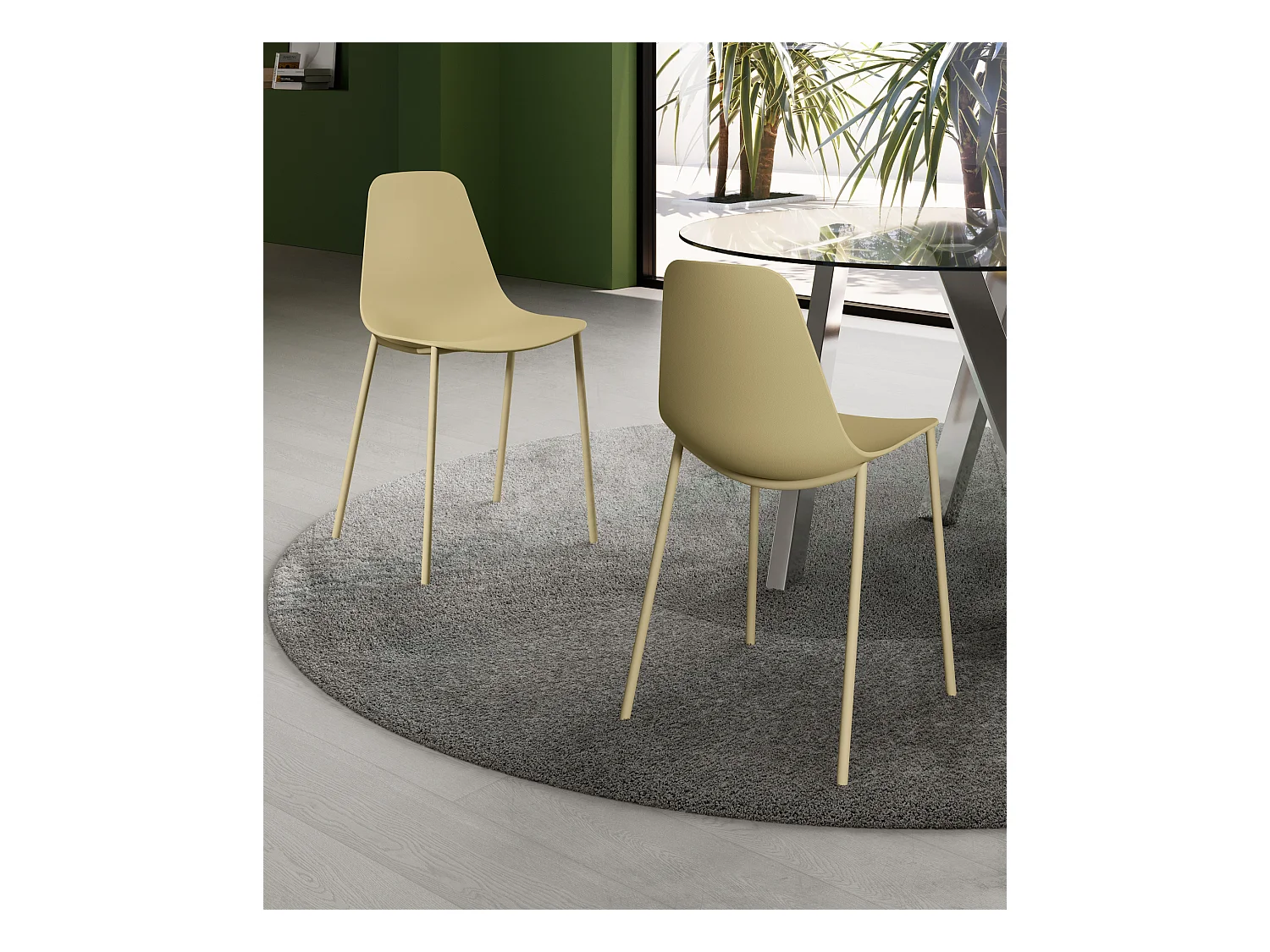 Frida - Gelber Stuhl aus Polypropylen 4-tlg