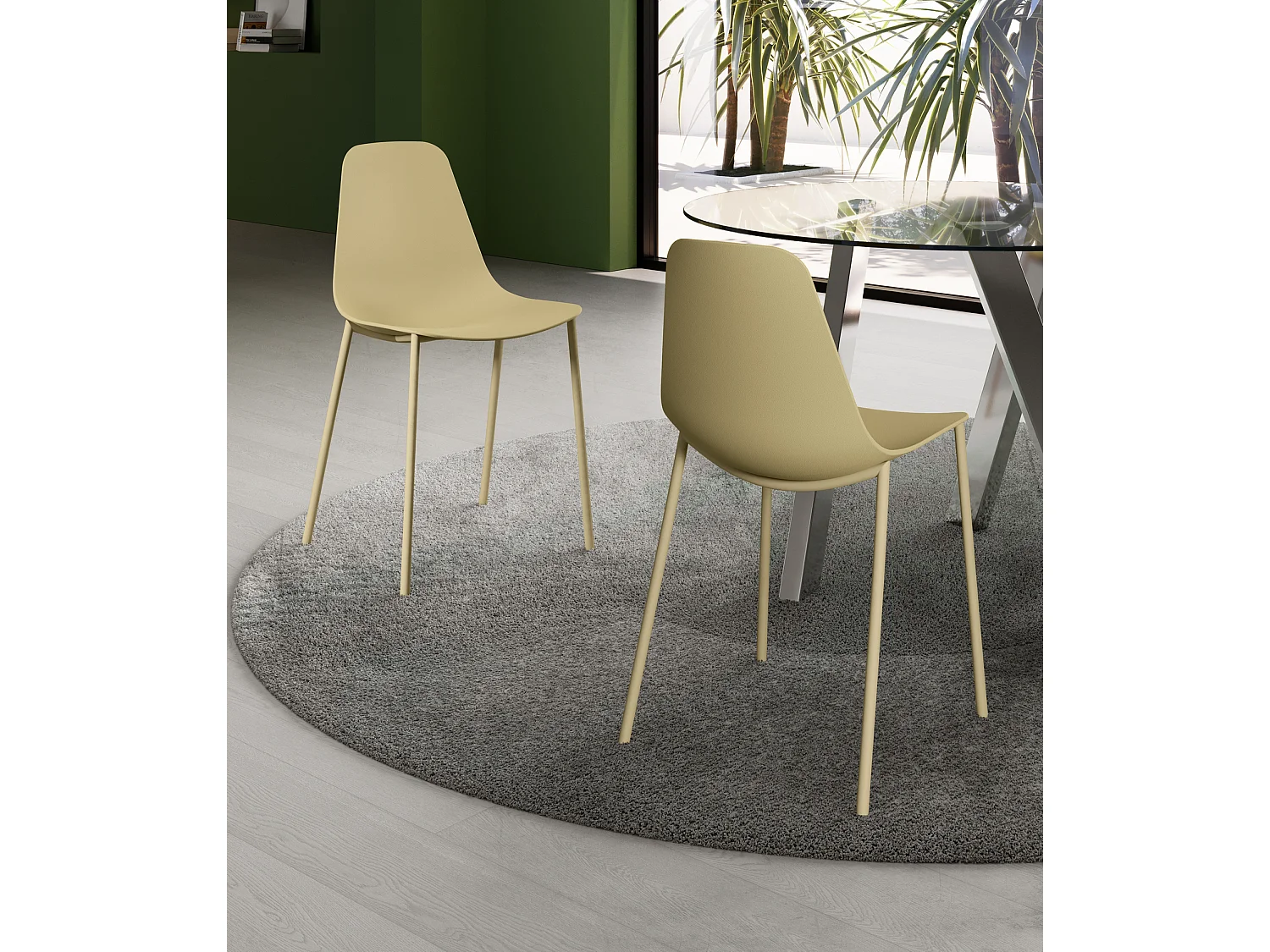 Frida - Gelber Stuhl aus Polypropylen 4-tlg