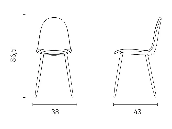 Lot de 4 chaises Martina - Beige, gris