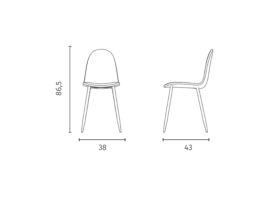 Lot de 4 chaises Martina - Beige, gris