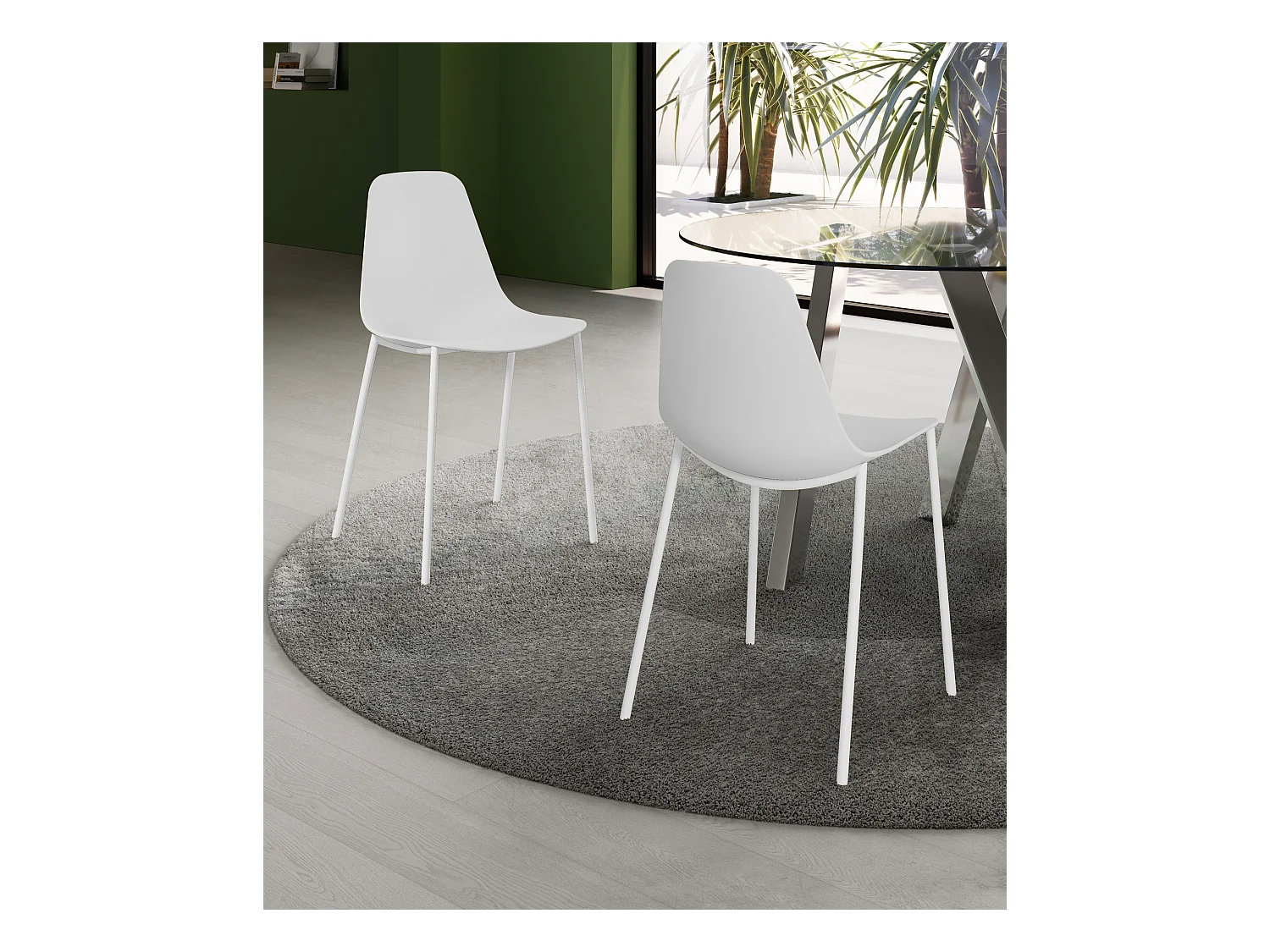 Frida - Stuhl aus weißem Polypropylen, 4-tlg