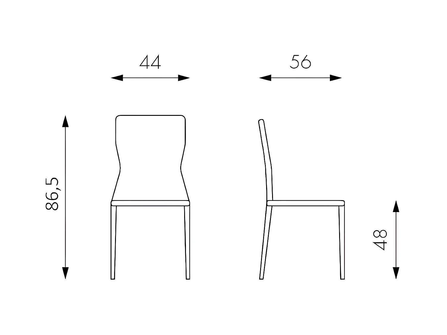 Kim - Grauer Öko-Lederstuhl 2-tlg