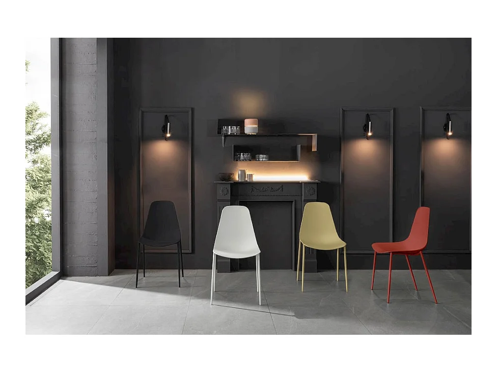 Frida - Roest polypropyleen stoel 4 st