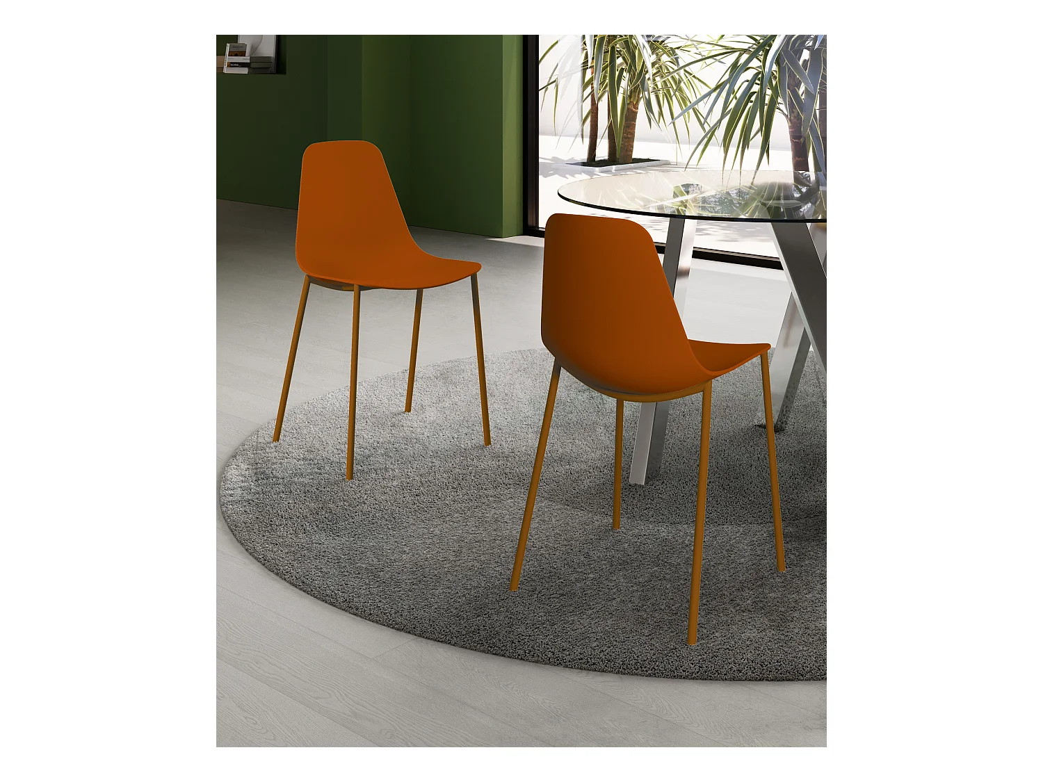 Frida - Roest polypropyleen stoel 4 st