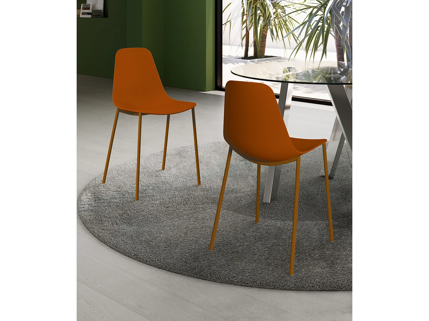 Frida - Roest polypropyleen stoel 4 st