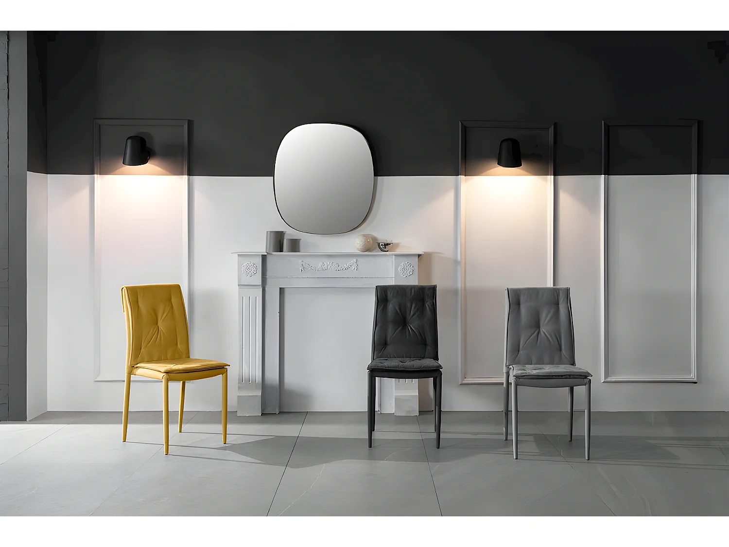 Lot de 4 chaises Wanda - Gris