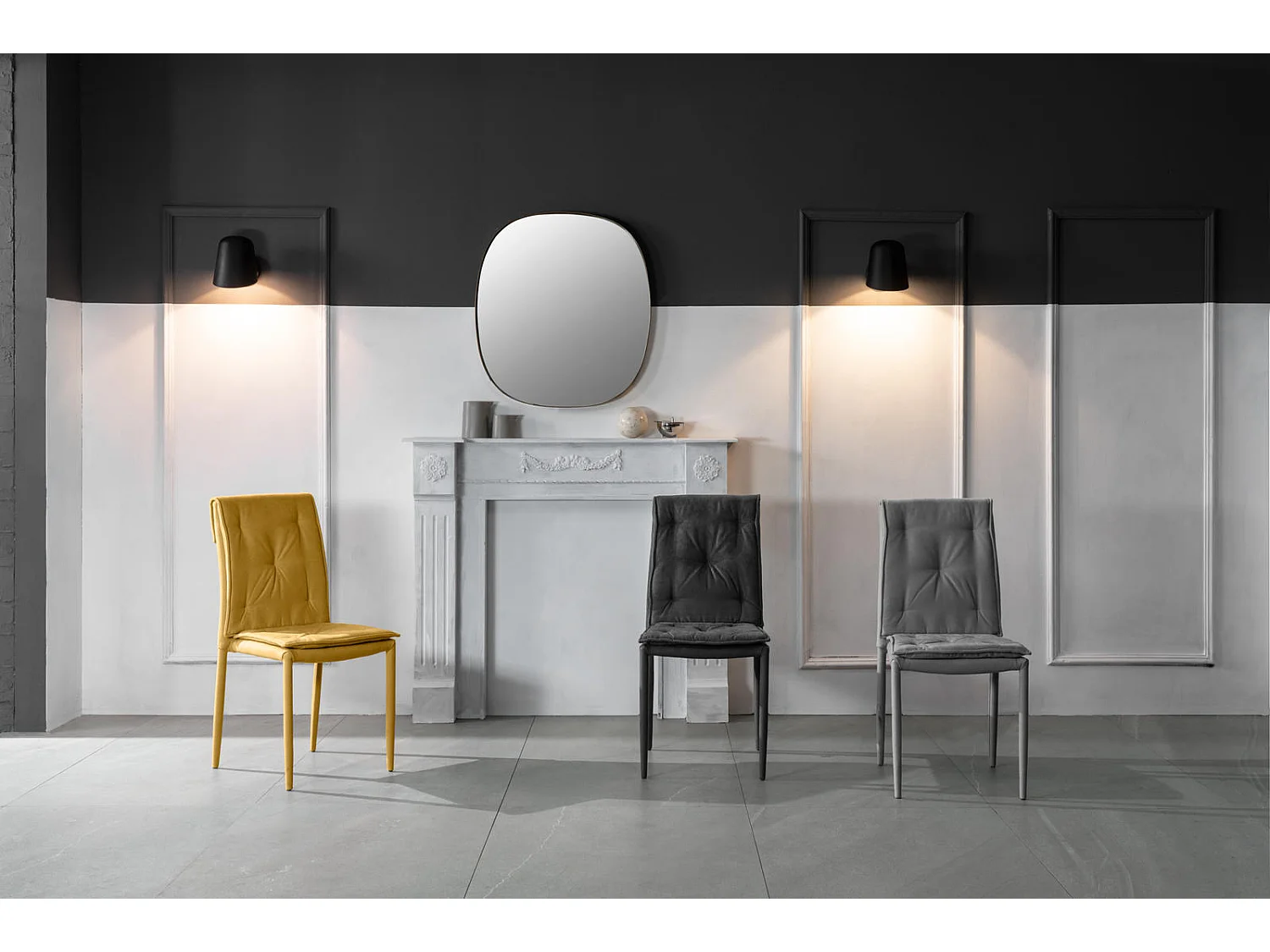 Lot de 4 chaises Wanda - Gris