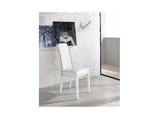 Anita - Witte eco-lederen stoel 2 st