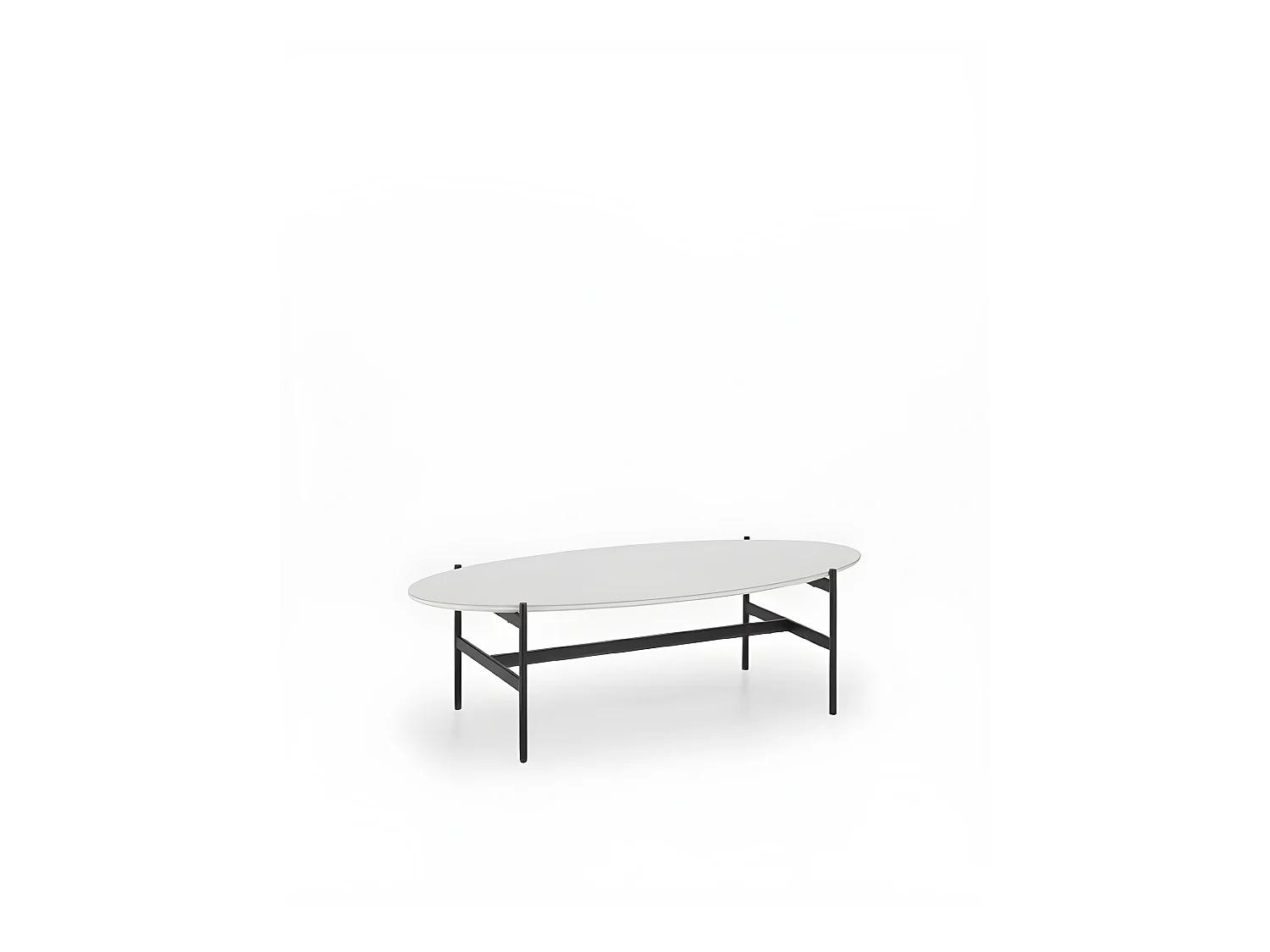 Table basse Moderne - Minerva - Blanc, Noir