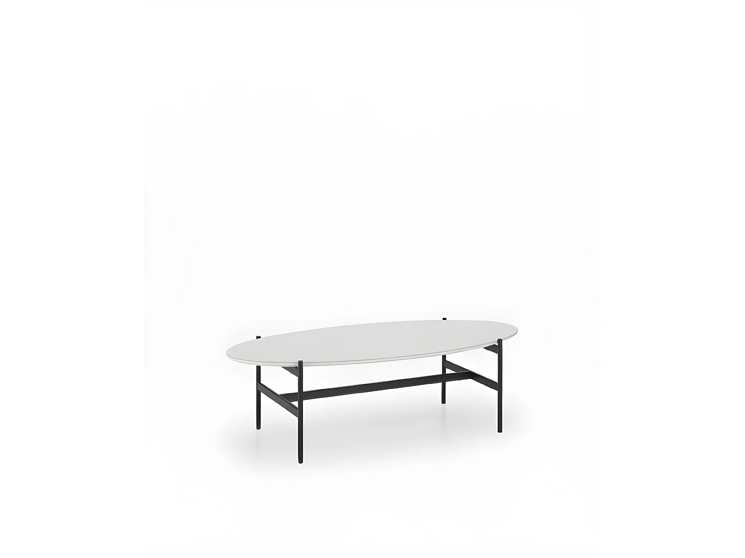 Table basse Moderne - Minerva - Blanc, Noir