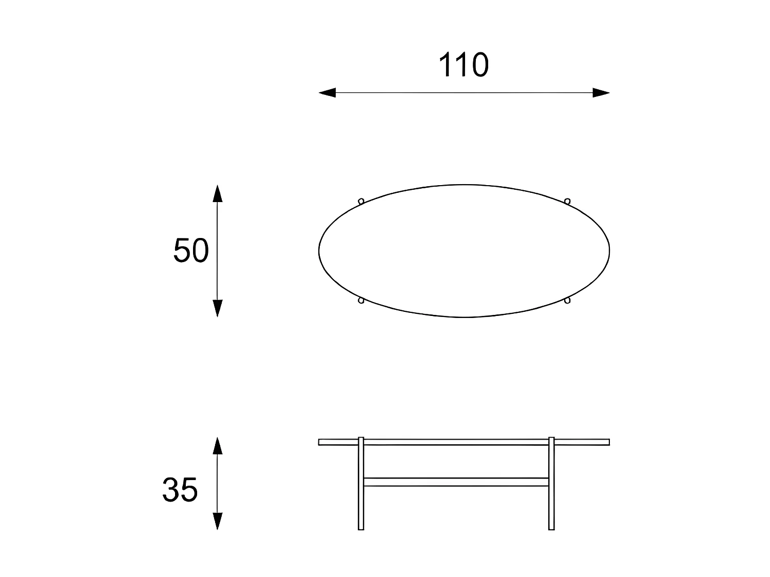 Table basse Moderne - Minerva - Blanc, Noir