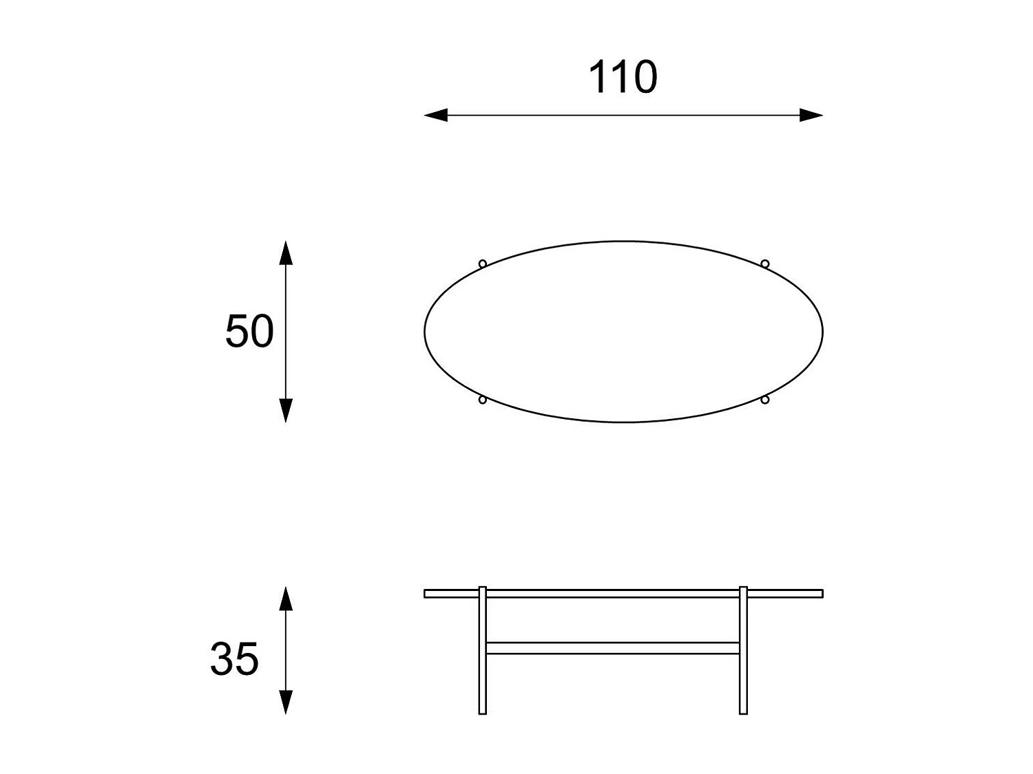 Table basse Moderne - Minerva - Blanc, Noir