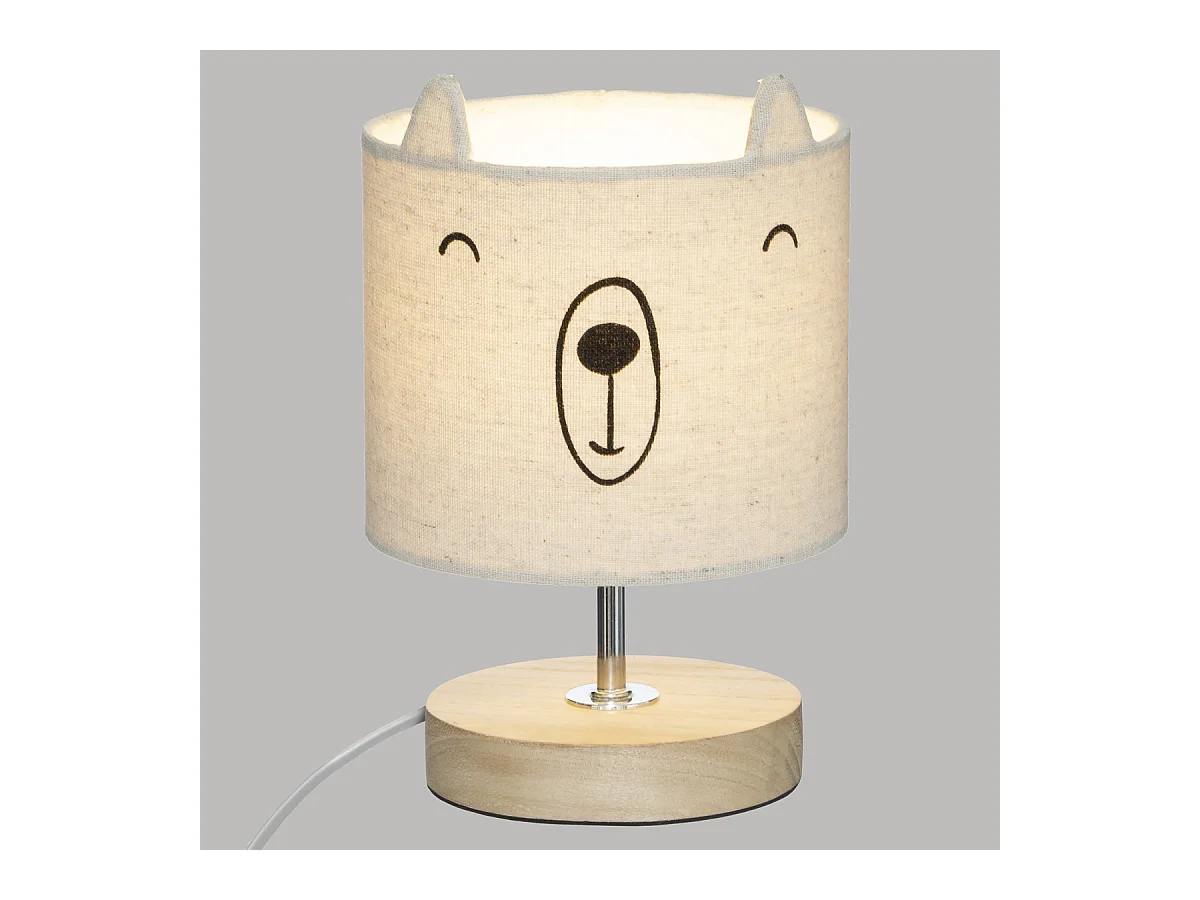 Lampe à Poser Déco "Ourson" 21cm Blanc