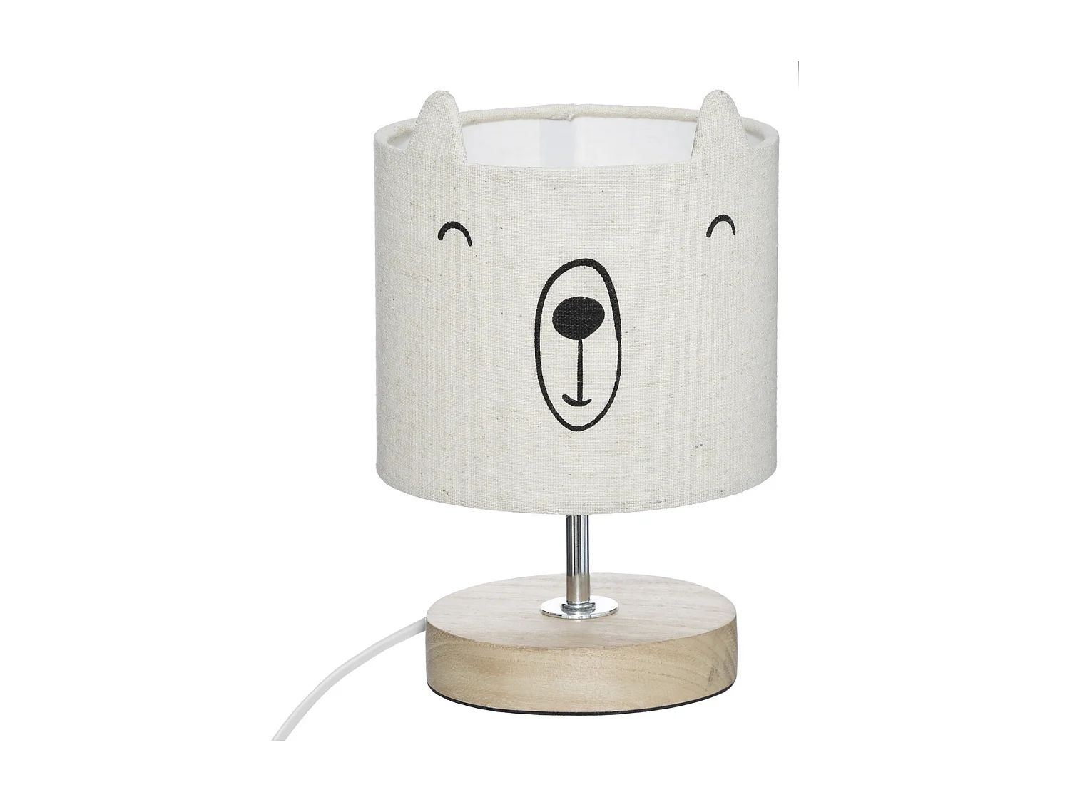 Lampe à Poser Déco "Ourson" 21cm Blanc