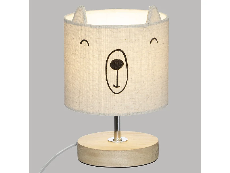Lampe à Poser Déco "Ourson" 21cm Blanc