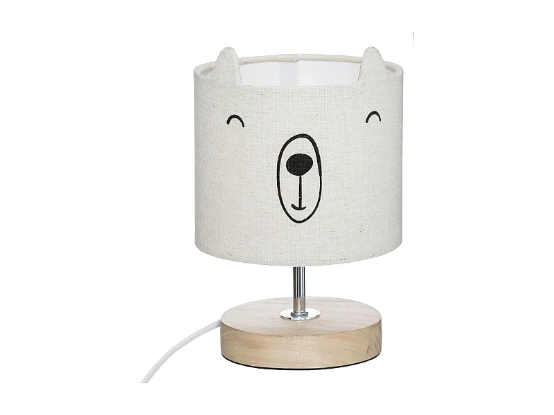 Lampe à Poser Déco "Ourson" 21cm Blanc