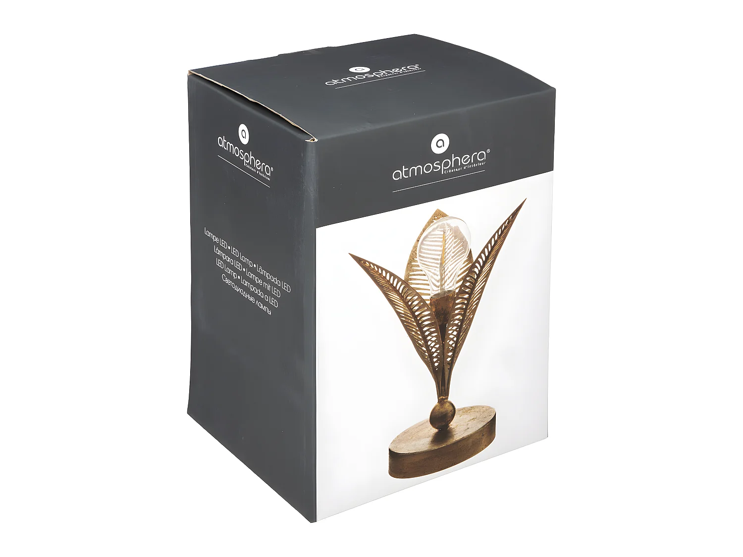 Lampe à Poser en Métal "Feuille" 24cm Or