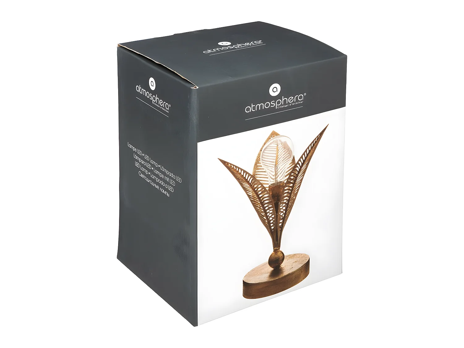 Lampe à Poser en Métal "Feuille" 24cm Or